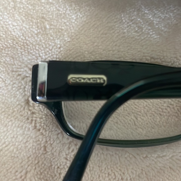 Coach teal women’s eyeglasses with signature c monogram on inner arms. - Picture 3 of 16